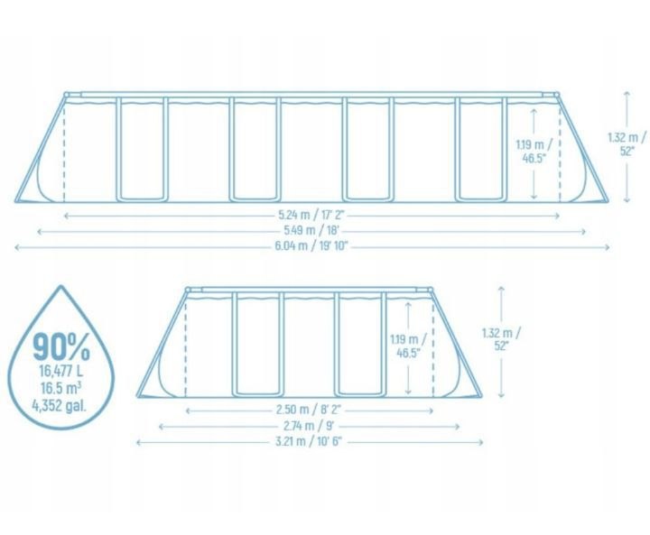 basen ogrodowy stelaŻowy duŻy prostokĄtny bestway 549x274x132cm rodzinny basen ogrodowy stelaŻowy duŻy prostokĄtny bestway 549x274x132cm rodzinny