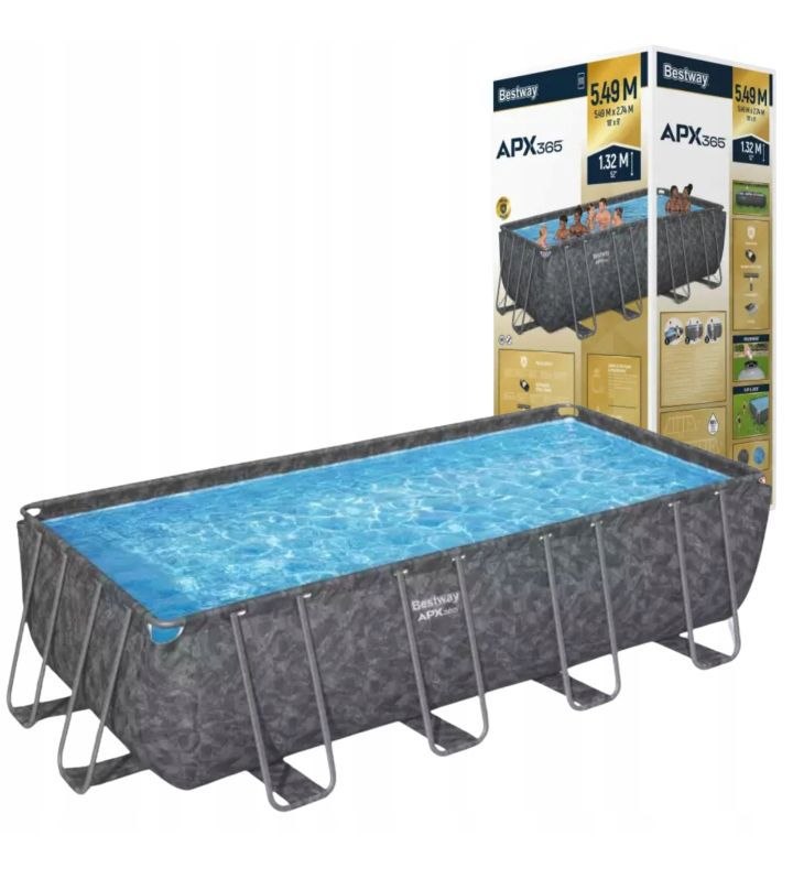 basen ogrodowy stelaŻowy duŻy prostokĄtny bestway 549x274x132cm rodzinny basen ogrodowy stelaŻowy duŻy prostokĄtny bestway 549x274x132cm rodzinny