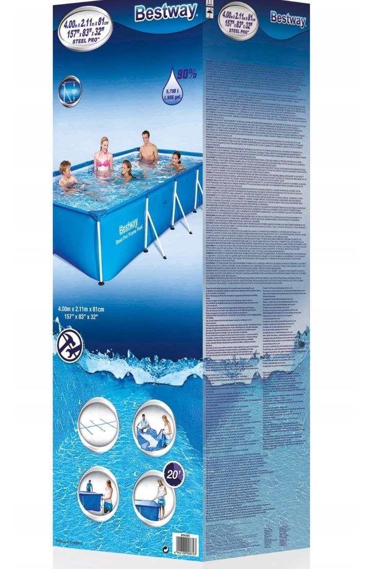basen stelażowy bestway 400x211x81 cm 8w1 prostokątny niebieski 56424 29 kg basen stelażowy bestway 400x211x81 cm 8w1 prostokątny niebieski 56424 29 kg